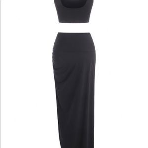 Black 2 piece set. Crop top and skirt. Size Small.
